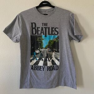 Men's The Beatles ABBEY‎ ROAD Grey Short Sleeve T-Shirt Print Logo Size M